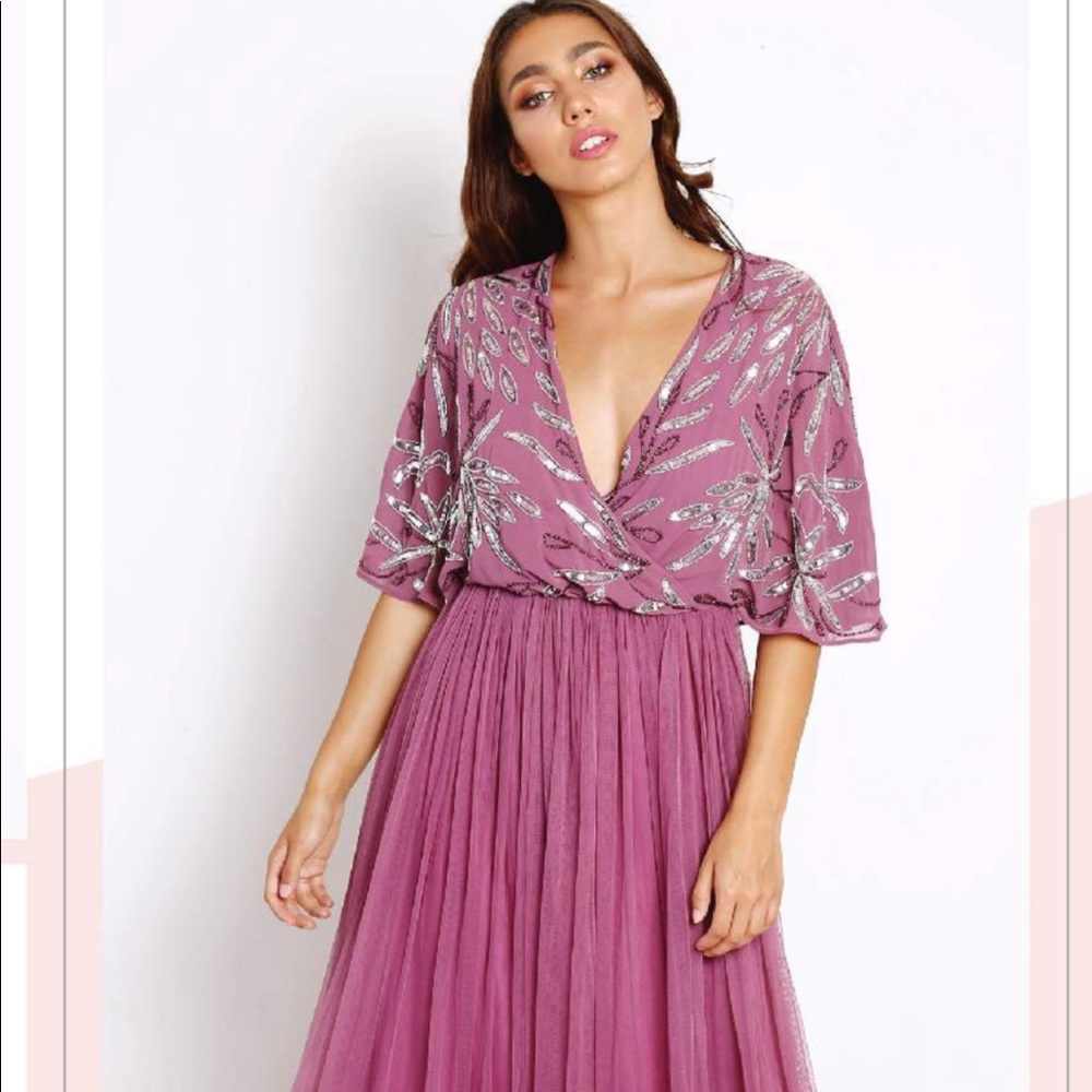 Maya Cape Sleeve Gown
